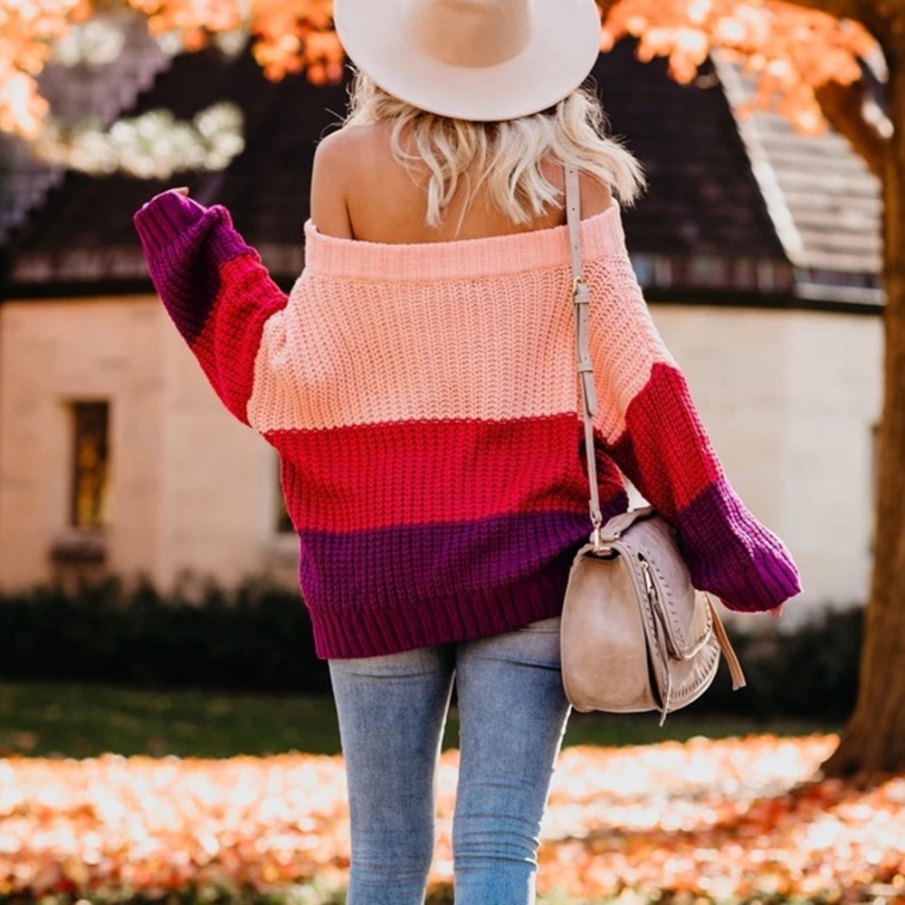 🆕🔥Off the Shoulder Oversized Sweater - Picture 4 of 7